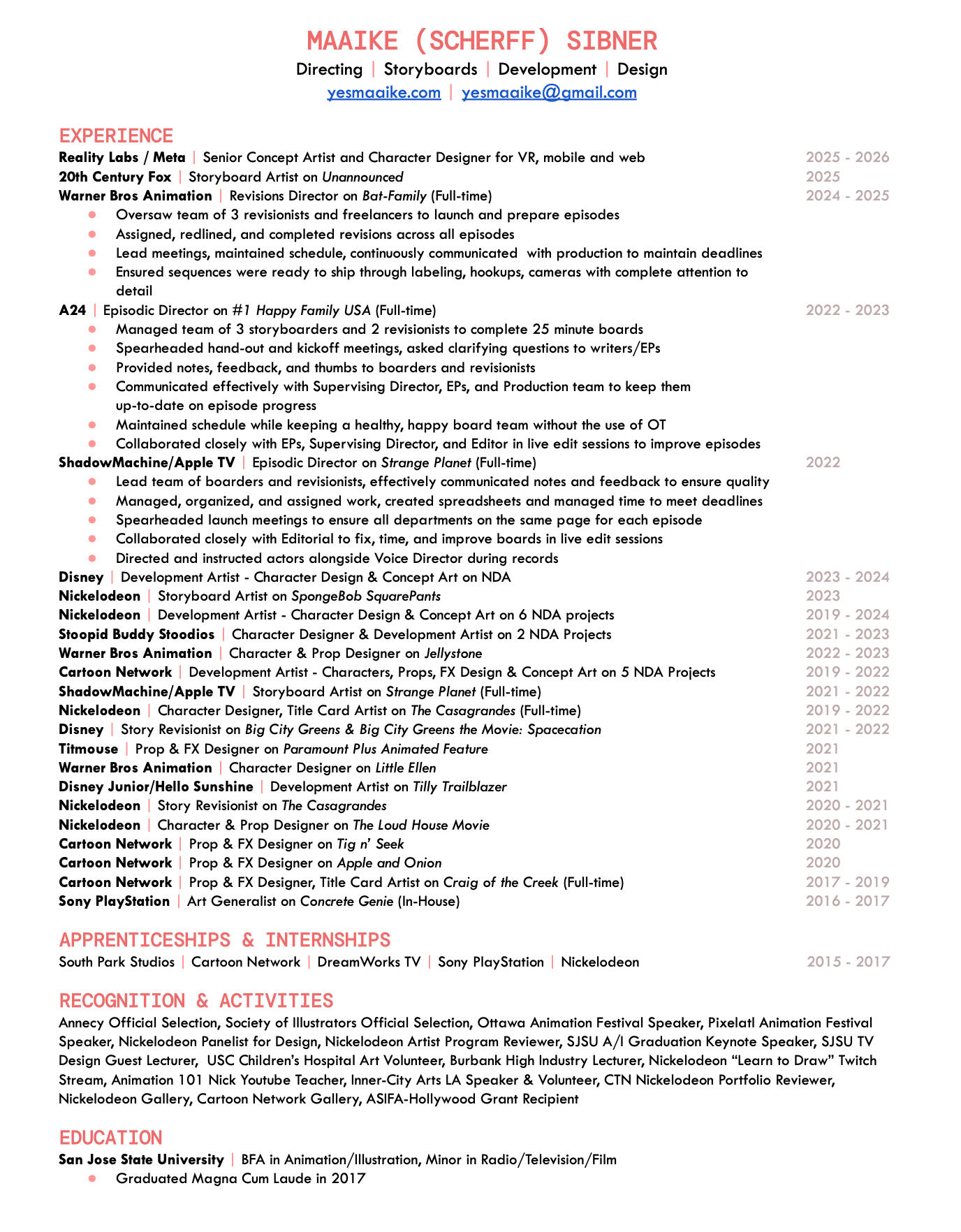 Maaike Scherff Resume
